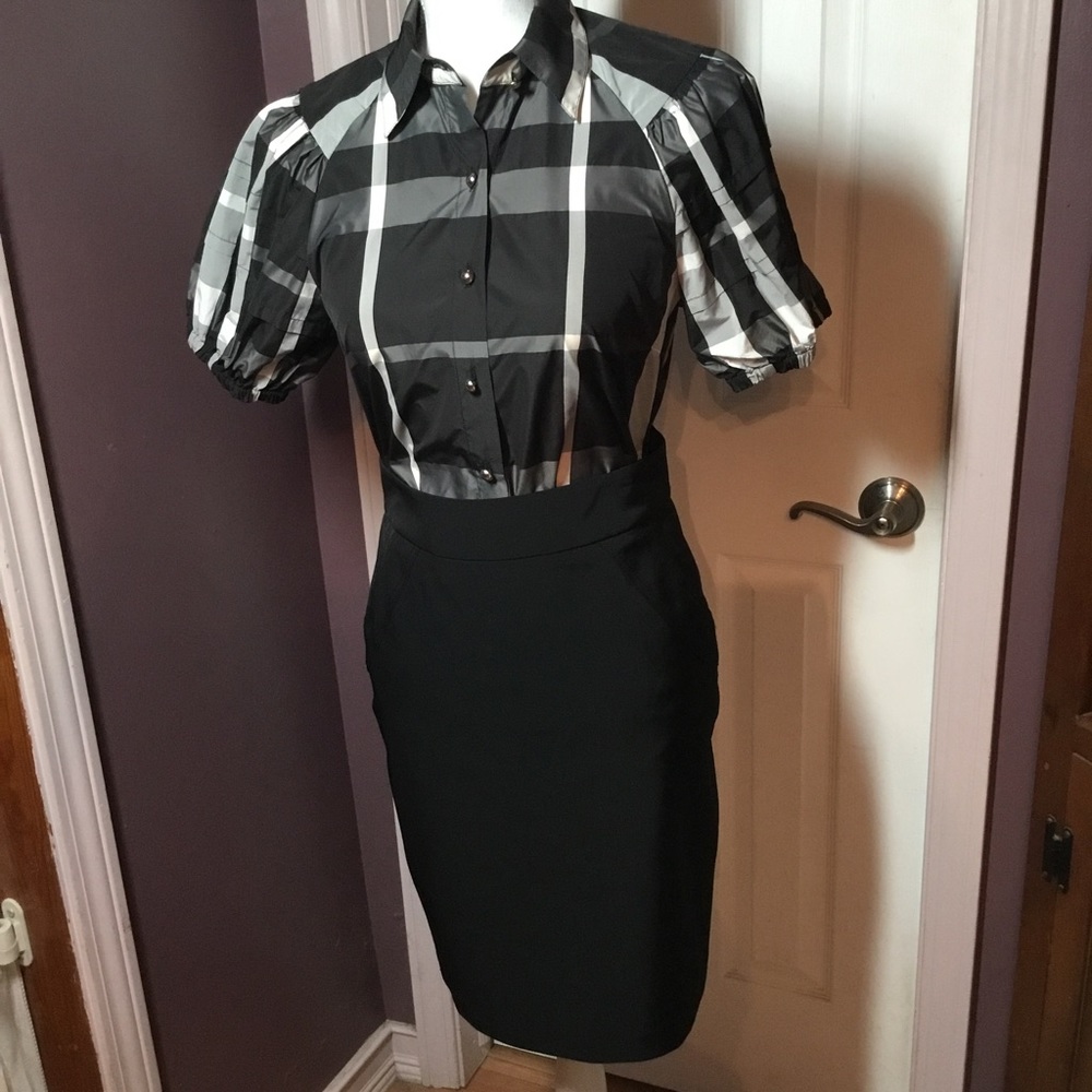 Pink Tartan Black Skirt
